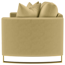 Corliss Upholstered Curved Track Arm Loveseat Camel