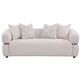 Jeanette 84-inch Fabric Upholstered Round Arm Sofa Beige