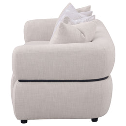 Jeanette 84-inch Fabric Upholstered Round Arm Sofa Beige