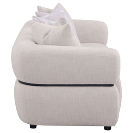 Jeanette 84-inch Fabric Upholstered Round Arm Sofa Beige