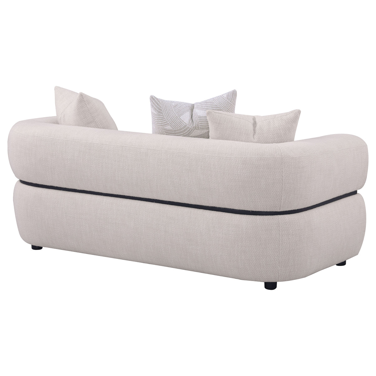 Jeanette 73-inch Fabric Upholstered Round Arm Loveseat Beige
