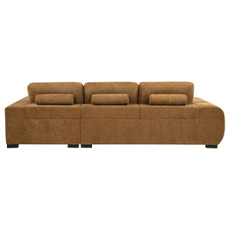 Octavia Fabric Upholstered Sectional Chaise Sofa Amber