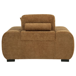 Octavia Fabric Upholstered Track Arm Accent Chair Amber