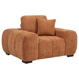 Octavia Fabric Upholstered Track Arm Accent Chair Orange