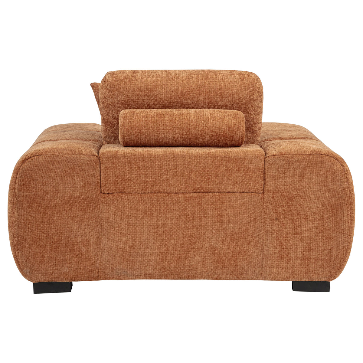 Octavia Fabric Upholstered Track Arm Accent Chair Orange
