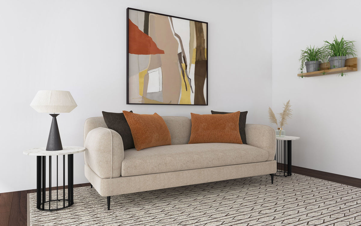 Jade Chenille Upholstered Modern Track Arm Sofa Green