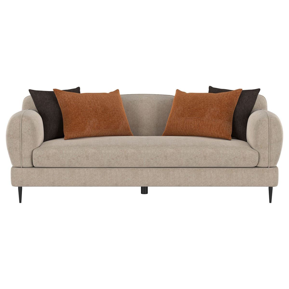 Jade Chenille Upholstered Modern Track Arm Sofa Green