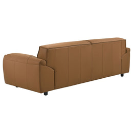 Buxton Top Grain Leather Upholstered Sofa Orange