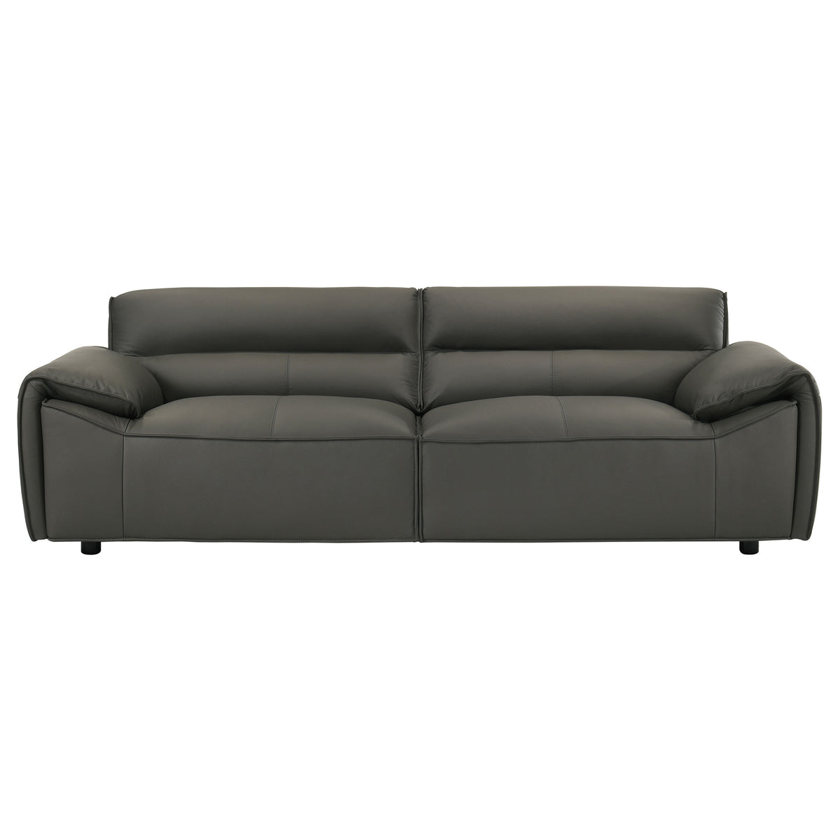 Buxton Top Grain Leather Upholstered Sofa Graphite