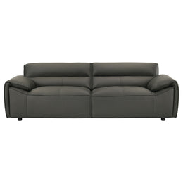 Buxton Top Grain Leather Upholstered Sofa Graphite
