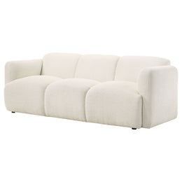 Dorset Fabric Upholstered Round Track Arm Sofa White