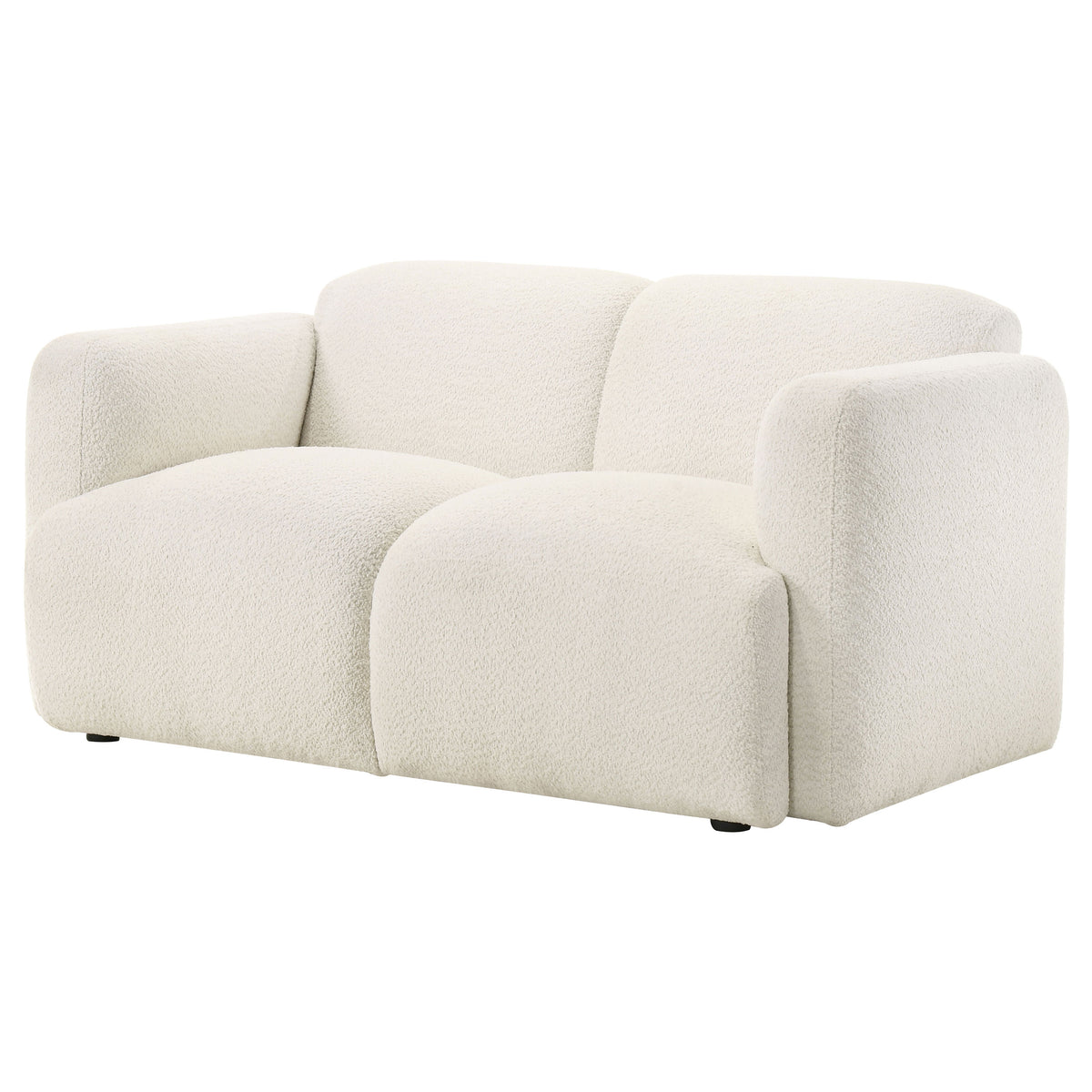 Dorset Fabric Upholstered Round Track Arm Loveseat White