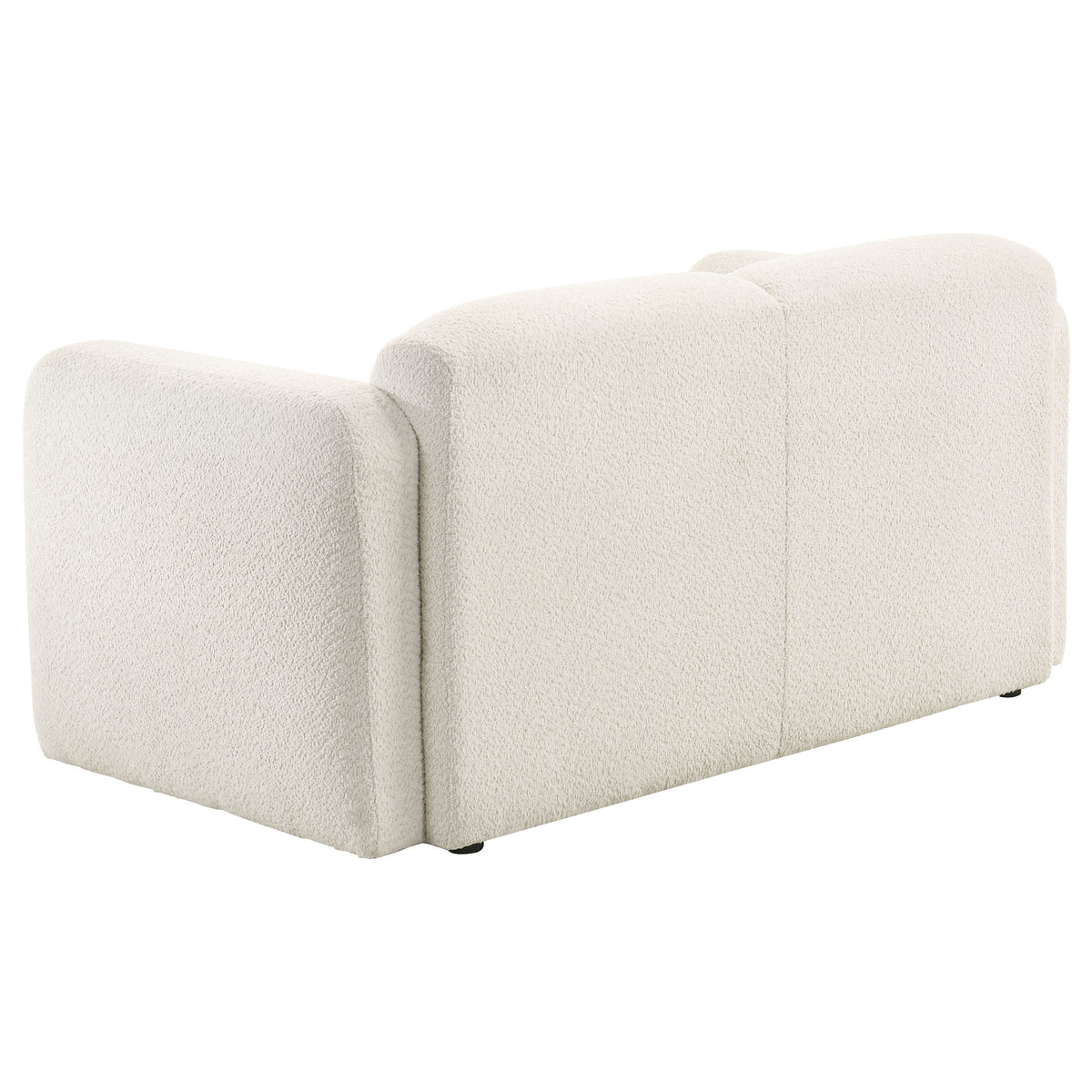 Dorset Fabric Upholstered Round Track Arm Loveseat White