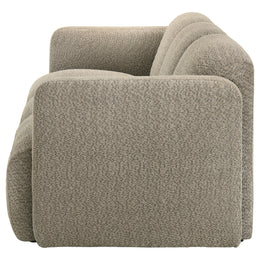 Dorset Fabric Upholstered Round Track Arm Sofa Brown