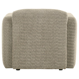 Dorset Fabric Upholstered Round Track Arm Accent Chair Brown