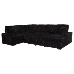Devonshire Sleeper Sectional Sofa Storage Chaise Black