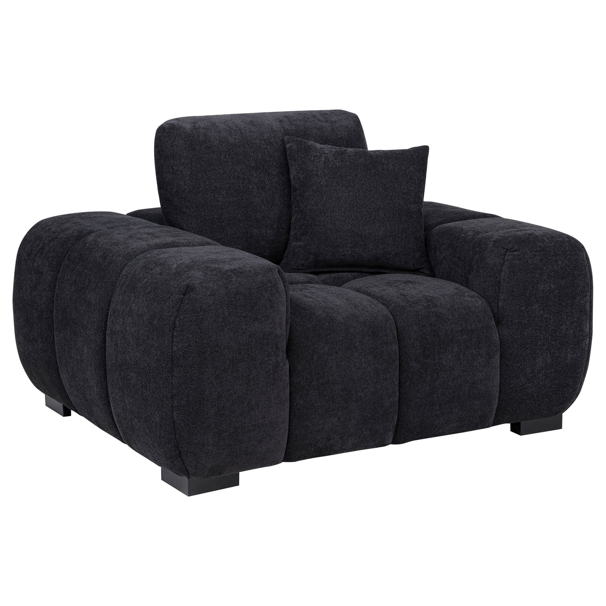 Octavia Fabric Upholstered Track Arm Accent Chair Black