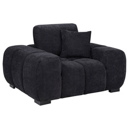 Octavia Fabric Upholstered Track Arm Accent Chair Black