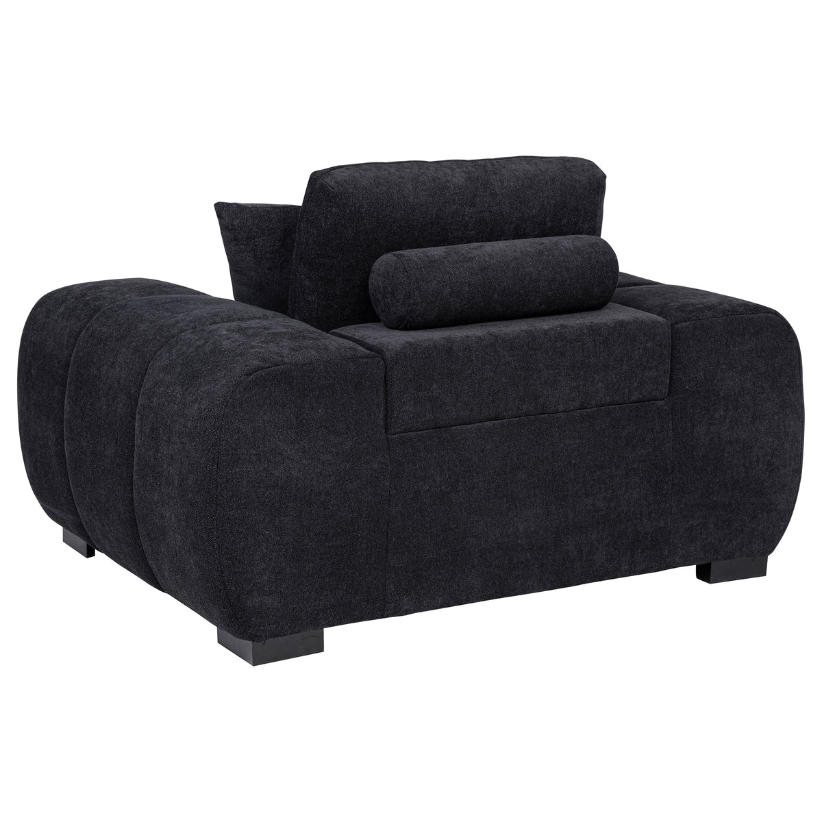 Octavia Fabric Upholstered Track Arm Accent Chair Black