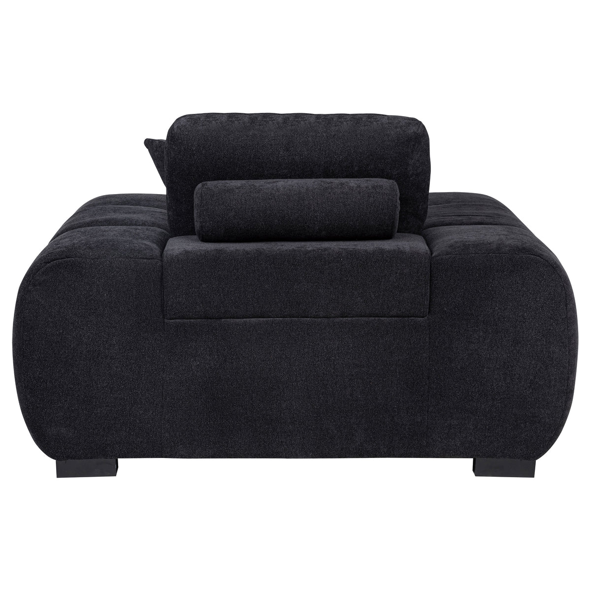 Octavia Fabric Upholstered Track Arm Accent Chair Black