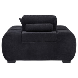 Octavia Fabric Upholstered Track Arm Accent Chair Black