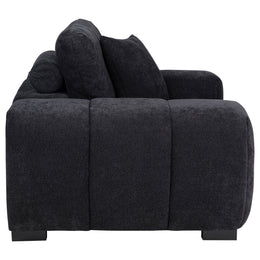 Octavia Fabric Upholstered Track Arm Accent Chair Black