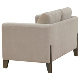 Islington Fabric Upholstered Panel Arm Loveseat Taupe
