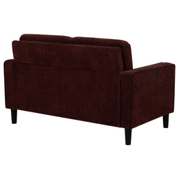 Ruth Fabric Upholstered Track Arm Loveseat Rust Red