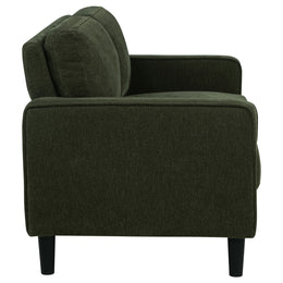 Ruth Fabric Upholstered Track Arm Loveseat Matcha Green