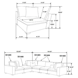 Lakeview  Upholstered Modular Sectional Chocolate