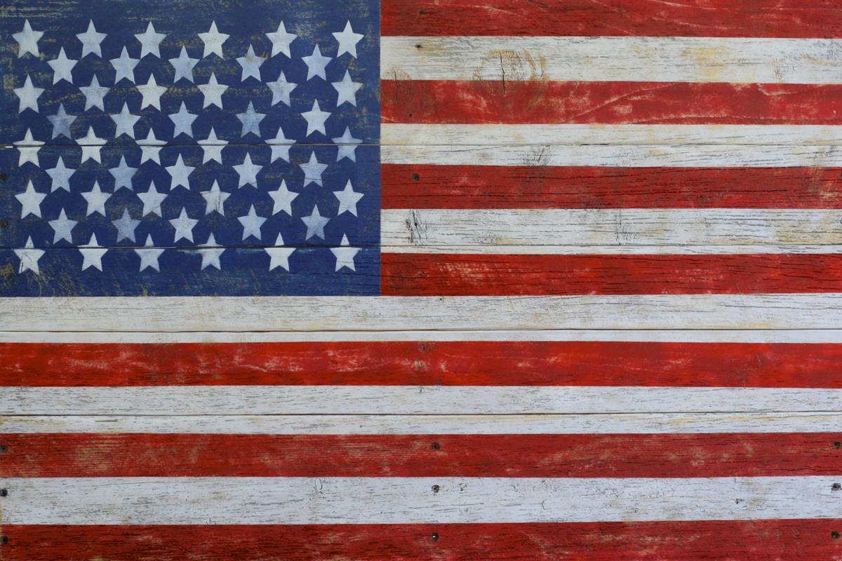 American Flag By Brandi Fitzgerald Giclee Canvas