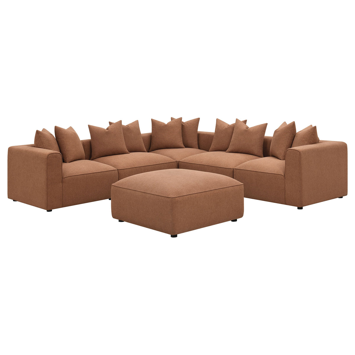 Jennifer Square Upholstered Ottoman Grey