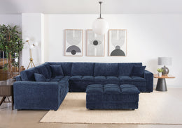 Atlantic Upholstered Modular Sectional Sofa Blue
