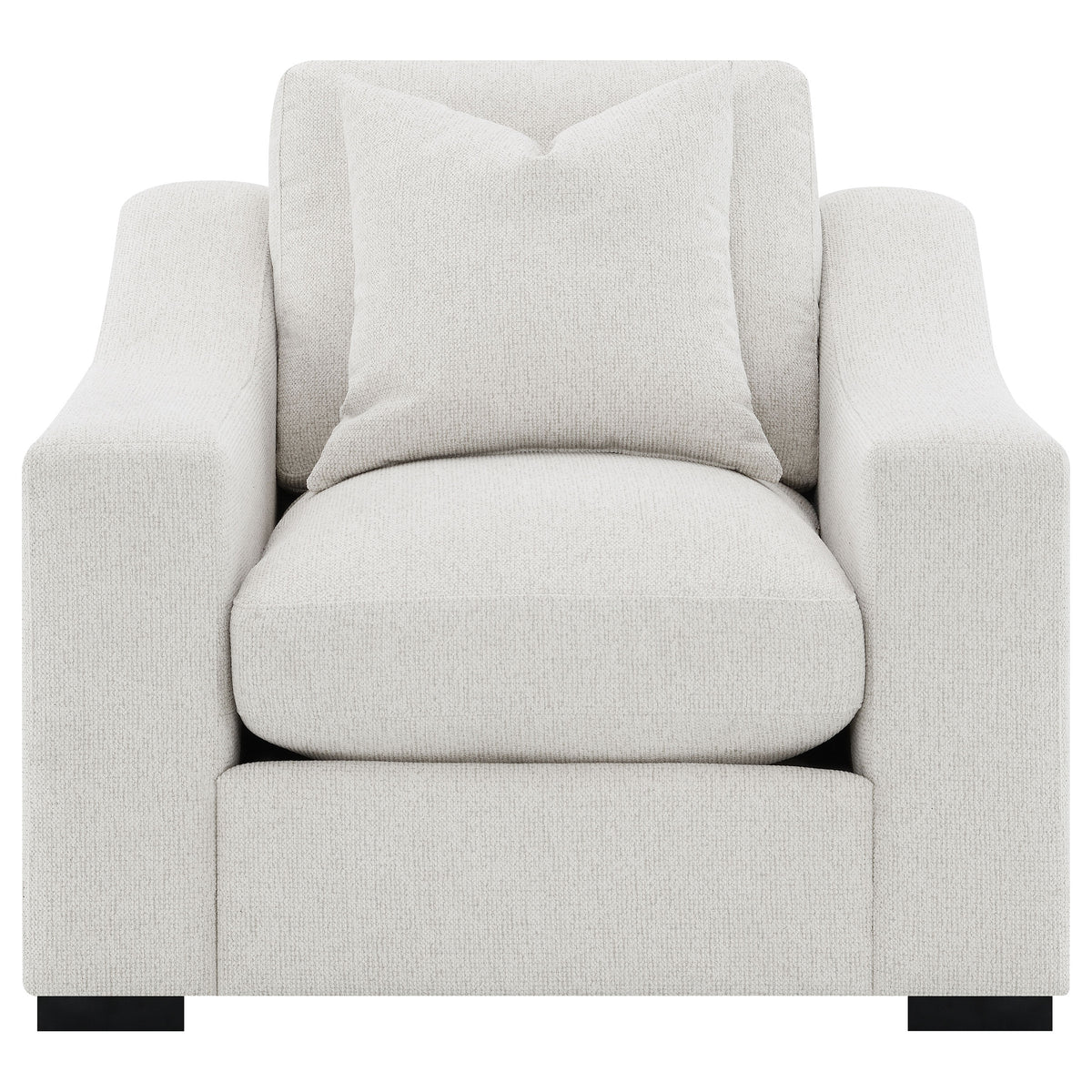 Ashlyn Fabric Upholstered Track Arm Accent Chair Sand