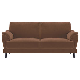 Selma Velvet Upholstered Crescent Arm Sofa Rust
