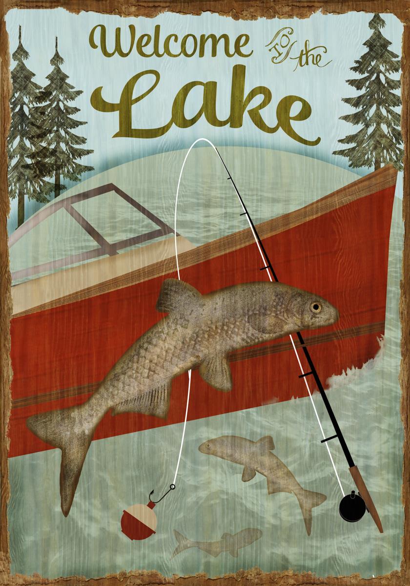 Welcome To The Lake By Beth Albert Giclee Canvas