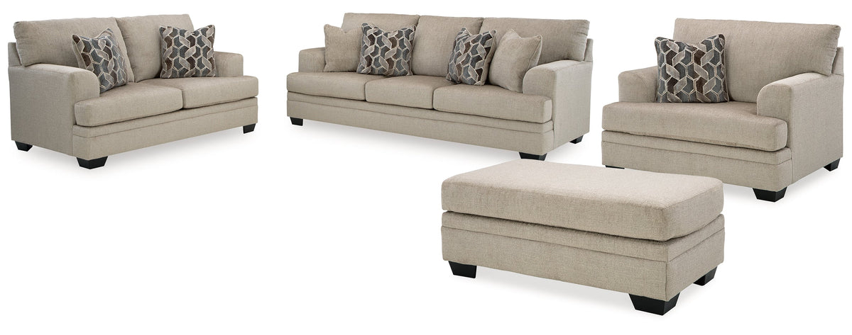 Stonemeade Sofa Chaise, Chair, and Ottoman