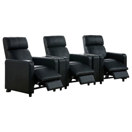 Toohey Upholstered Tufted Recliner Living Room Set Black