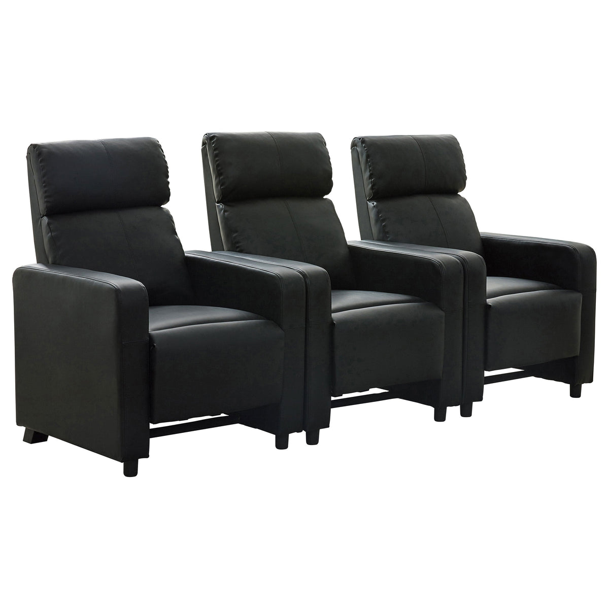 Toohey Upholstered Tufted Recliner Living Room Set Black
