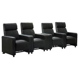 Toohey Upholstered Tufted Recliner Living Room Set Black