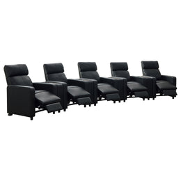 Toohey Upholstered Tufted Recliner Living Room Set Black