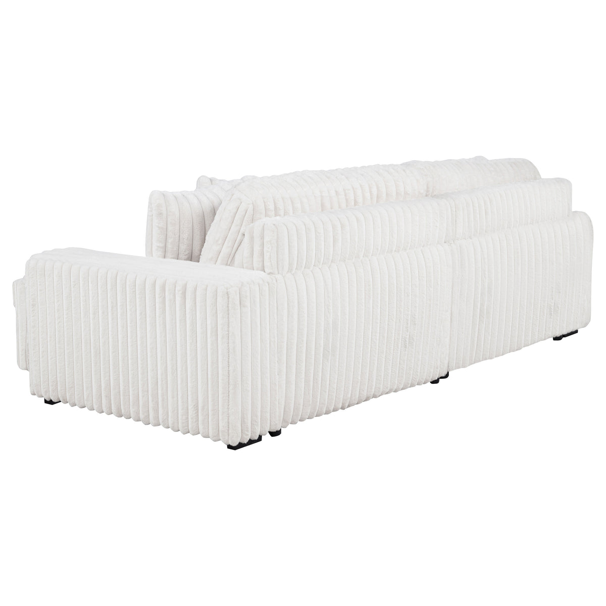Jacana Corduroy Upholstered Dual Power Chaise Sofa Ivory