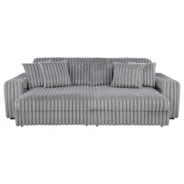 Jacana Corduroy Upholstered Dual Power Chaise Sofa Grey