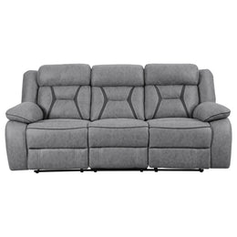 Higgins Upholstered Motion Reclining Sofa Grey