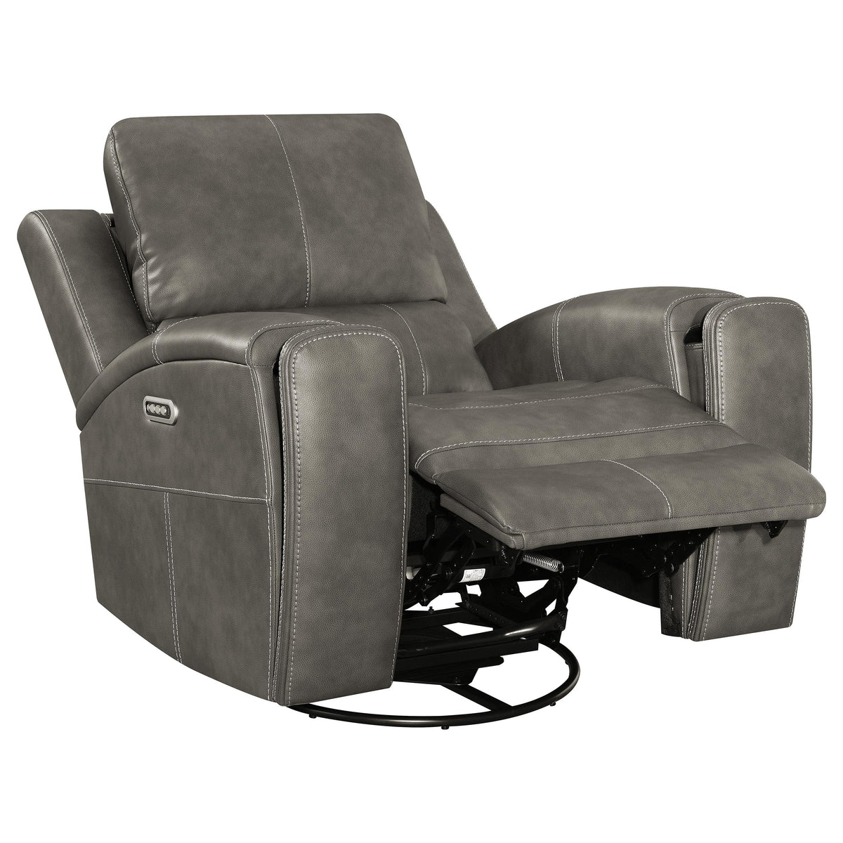 Brickston Triple Power Swivel Glider Recliner Charcoal