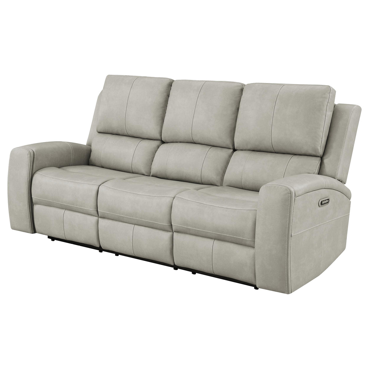 Brickston Triple Power Reclining Sofa Grey