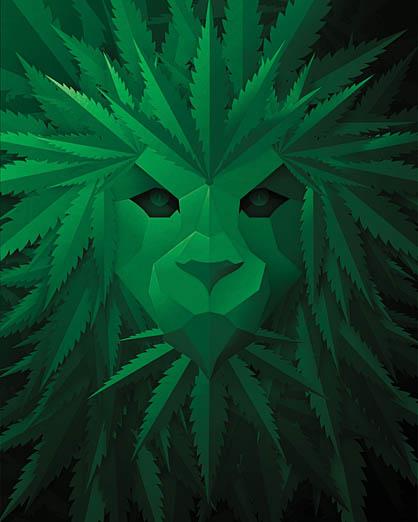 Green Lion  By Jg Studios Giclee Canvas