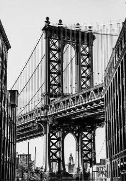 Black & White Manhattan Bridge By  Bill Carson Photography Giclee Canvas