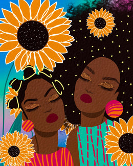 Sunflower Women By Lorintheory Giclee Canvas