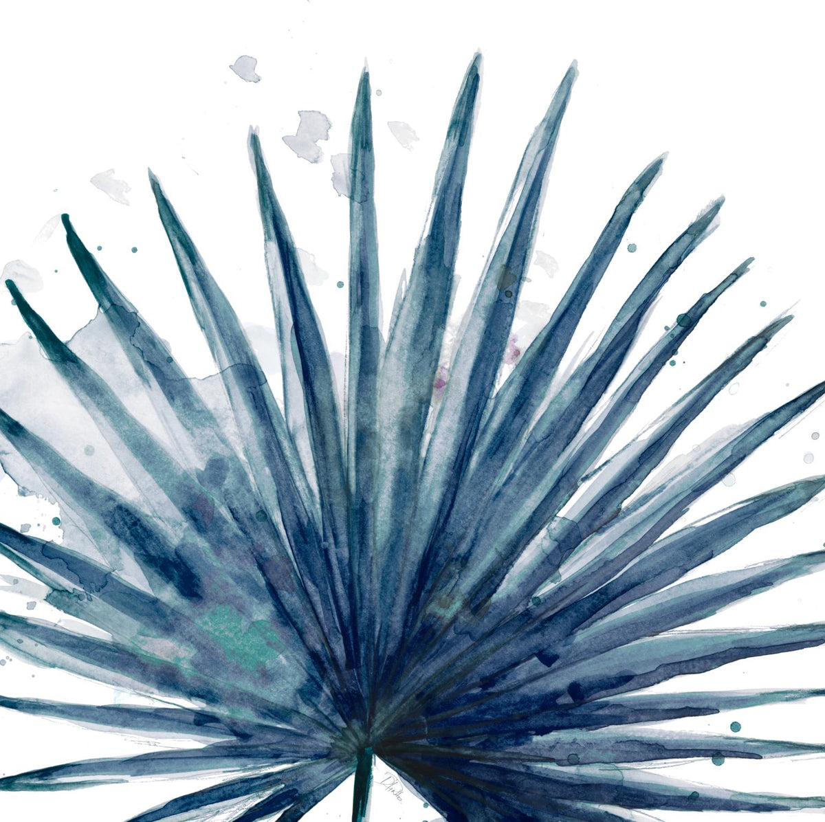 Teal Palm Frond Square By Patricia Pinto Giclee Canvas